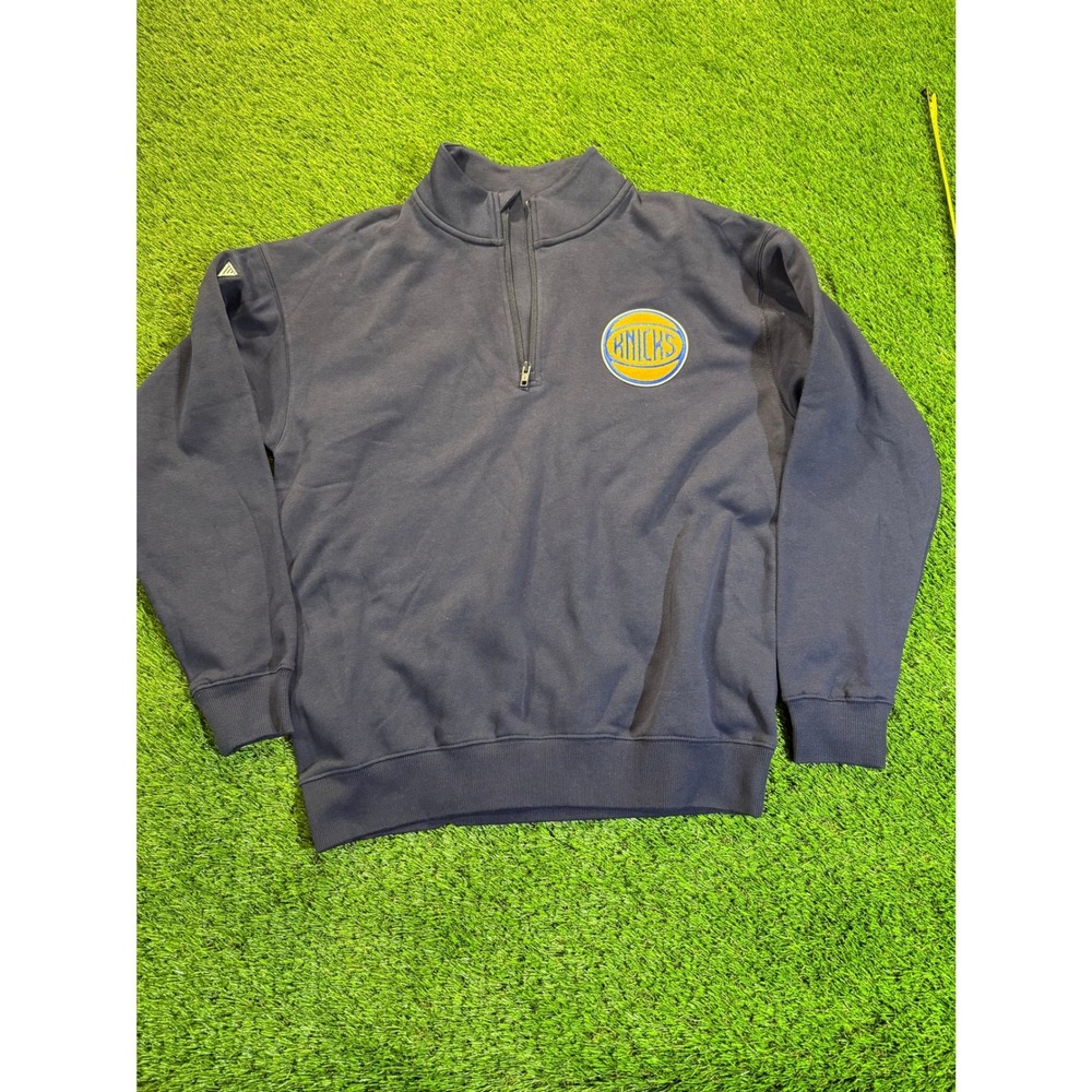 LEVELWEAR Navy Knicks Basketball Quarter Zip Pullover Sweatshirt S/P REG $129
